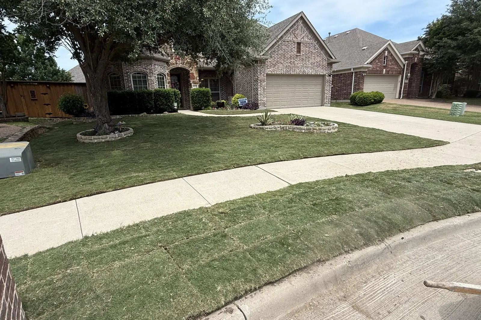 New concrete sidewalk and curb in Celina