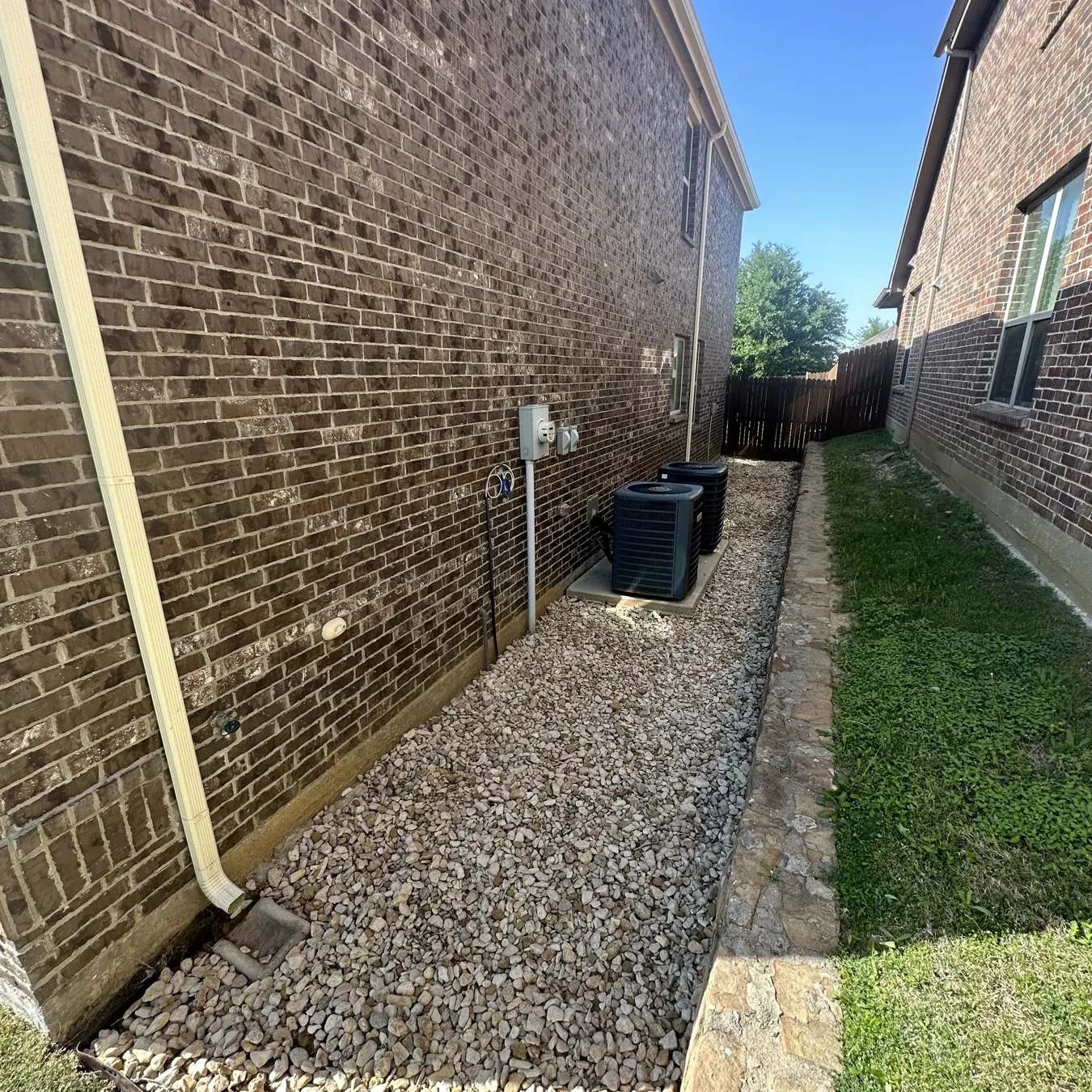 French drain installation along a home in McKinney